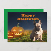 Carte postale Bouledogue français Halloween (Devant / Derrière)