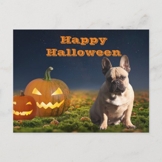 Carte postale Bouledogue français Halloween (Devant)