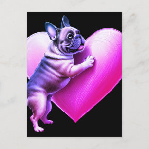 Carte Postale Bouledogue français je t'aime