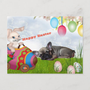 Carte Postale Bouledogue Français Joyeuses Pâques Bouledogue Fra