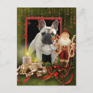 Carte Postale Bouledogue français Noël French Bulldog 