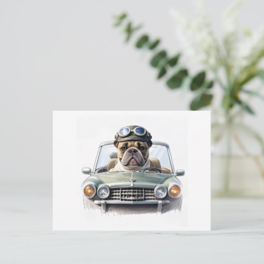 Carte Postale Bouledogue français Oldtimer (Debout devant)