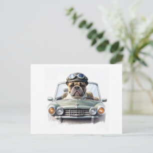 Carte Postale Bouledogue français Oldtimer Bulldog Fête des Père