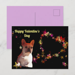 Carte Postale Bouledogue français Saint-Valentin Bouledogue fran