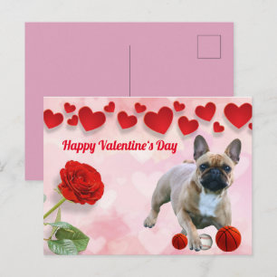 Carte Postale Bouledogue français Saint-Valentin French Bulldog