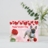 Carte Postale Bouledogue français Saint-Valentin French Bulldog (Debout devant)