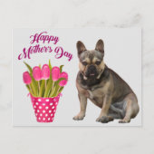Carte Postale Bouledogue français Tulipes French Bulldog (Devant)