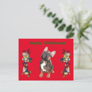 Carte Postale Bouledogues français Noël French Bulldog