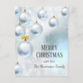 Carte Postale Boules Argentées Noël Hivernal Fête (Devant)