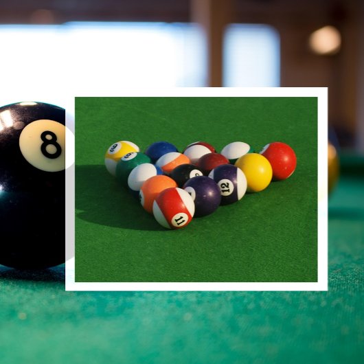 Carte Postale Boules de billard disposées sur une table de billa