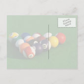Carte Postale Boules de billard disposées sur une table de billa (Dos)