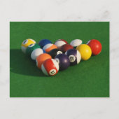 Carte Postale Boules de billard disposées sur une table de billa (Devant)
