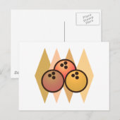 Carte Postale Boules de Bowling Rétro (Devant / Derrière)