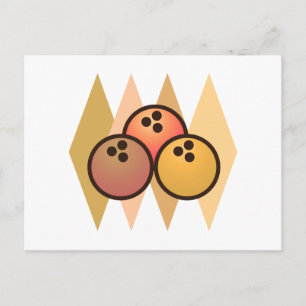 Carte Postale Boules de Bowling Rétro