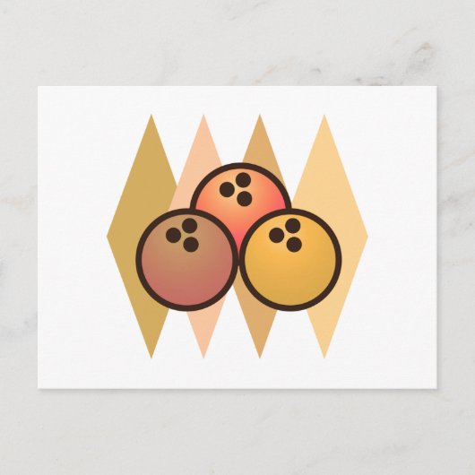 Carte Postale Boules de Bowling Rétro (Devant)