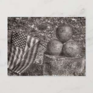 Carte Postale Boules de canon de la guerre de Sécession américai