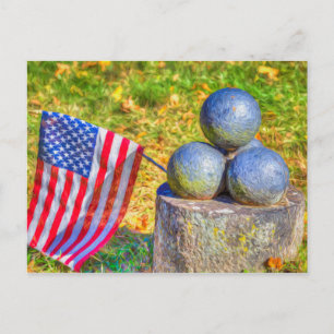 Carte Postale Boules de canon de la guerre de Sécession américai