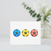 Carte Postale Boules de football colorées (Debout devant)