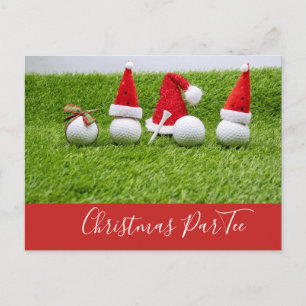 Carte Postale Boules de golf avec chapeaux de Père Noël Invitati