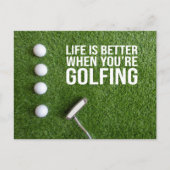 Carte Postale Boules de golf sur herbe verte pour golfeur (Devant)