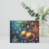 Carte Postale Boules de Noël Gold (Debout devant)