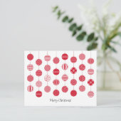 Carte postale Boules de Noël Rouges (Debout devant)