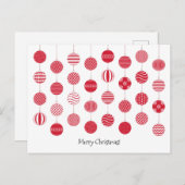 Carte postale Boules de Noël Rouges (Devant / Derrière)