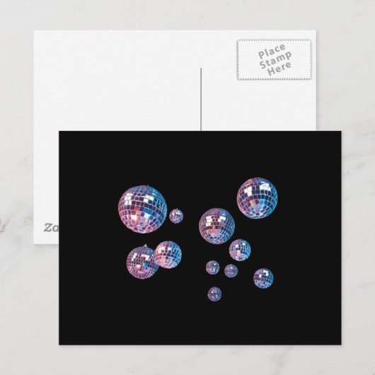 Carte Postale boules disco (Devant / Derrière)