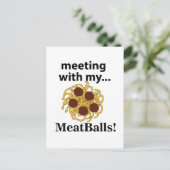 Carte Postale Boulettes De Viande Drôle Rencontre Avec Mes Boule (Debout devant)