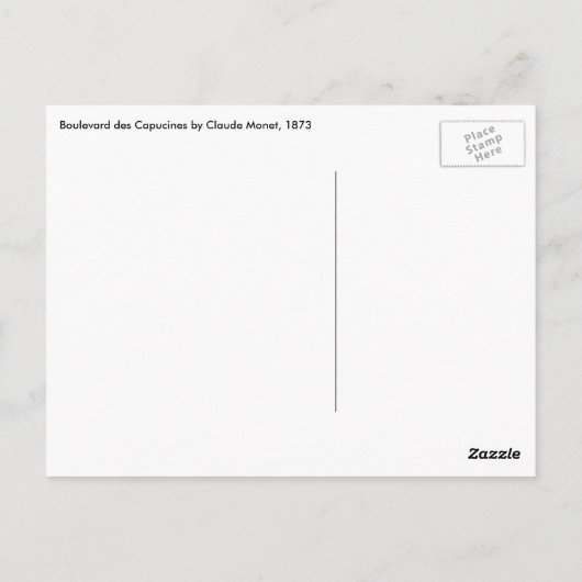Carte Postale Boulevard des Capucines par Claude Monet, Art nouv (Dos)