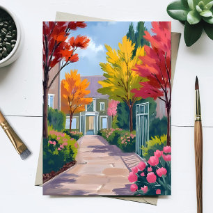 Carte Postale Boulevard du jardin Aquarelle florale botanique