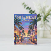 Carte Postale Boulevard Las Olas USA (Debout devant)
