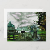 Carte Postale *~* Boulons Éffrayants Éclairage Maison HALLOWEEN (Devant / Derrière)