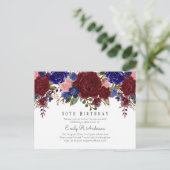 Carte Postale Bountiful 50e anniversaire Bourgogne Rose Floral F (Debout devant)