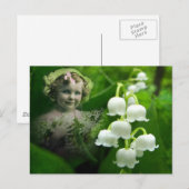 Carte Postale Bouquet blanc doux de fleur de Bell du muguet (Devant / Derrière)