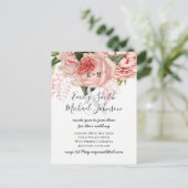 Carte Postale Bouquet Blush Rose or rose Mariage floral (Debout devant)