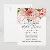 Carte Postale Bouquet Blush Rose or rose Mariage floral (Devant / Derrière)