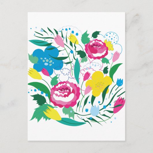 Carte Postale Bouquet coloré. (Devant)