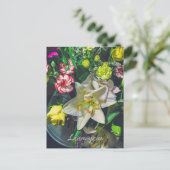 Carte Postale Bouquet coloré avec lily  (Debout devant)