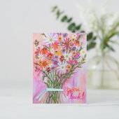 Carte Postale Bouquet coloré Daisy BONNE CHANCE (Debout devant)