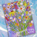 Carte Postale Bouquet coloré Daisy Joyeux anniversaire<br><div class="desc">Customisez cette carte avec votre propre texte au dos ! Consultez mon magasin pour en savoir plus !</div>