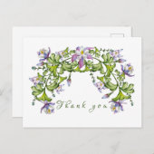 Carte Postale Bouquet coloré d'aquarelle de columbine et vert (Devant / Derrière)