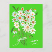 Carte Postale Bouquet Daisy Merci Gouache peint à la main (Devant)