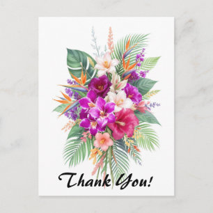 Carte Postale Bouquet de belles fleurs tropicales Merci