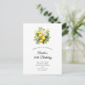 Carte Postale Bouquet de citron aux fleurs blanches Anniversaire (Debout devant)