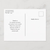 Carte Postale Bouquet de citron avec Merci de fleurs blanches (Dos)