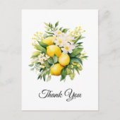 Carte Postale Bouquet de citron avec Merci de fleurs blanches (Devant)