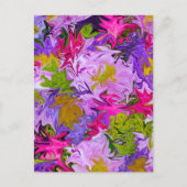 Carte Postale Bouquet de Couleurs Design d'Art Abstrait Floral (Devant)