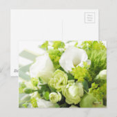 Carte Postale Bouquet de différentes fleurs blanches de saison (Devant / Derrière)