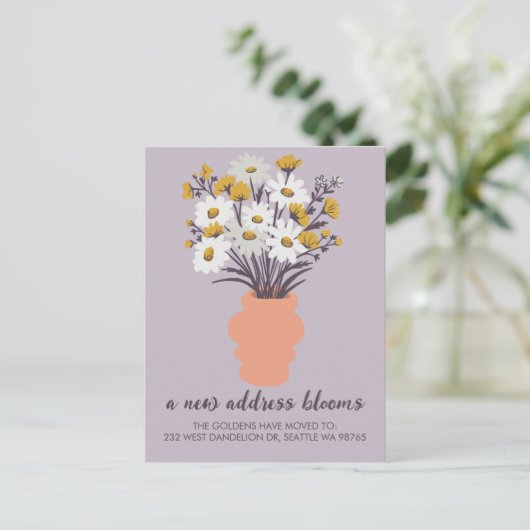 Carte Postale Bouquet de Faire-part mobiles de nouvelles adresse (Debout devant)